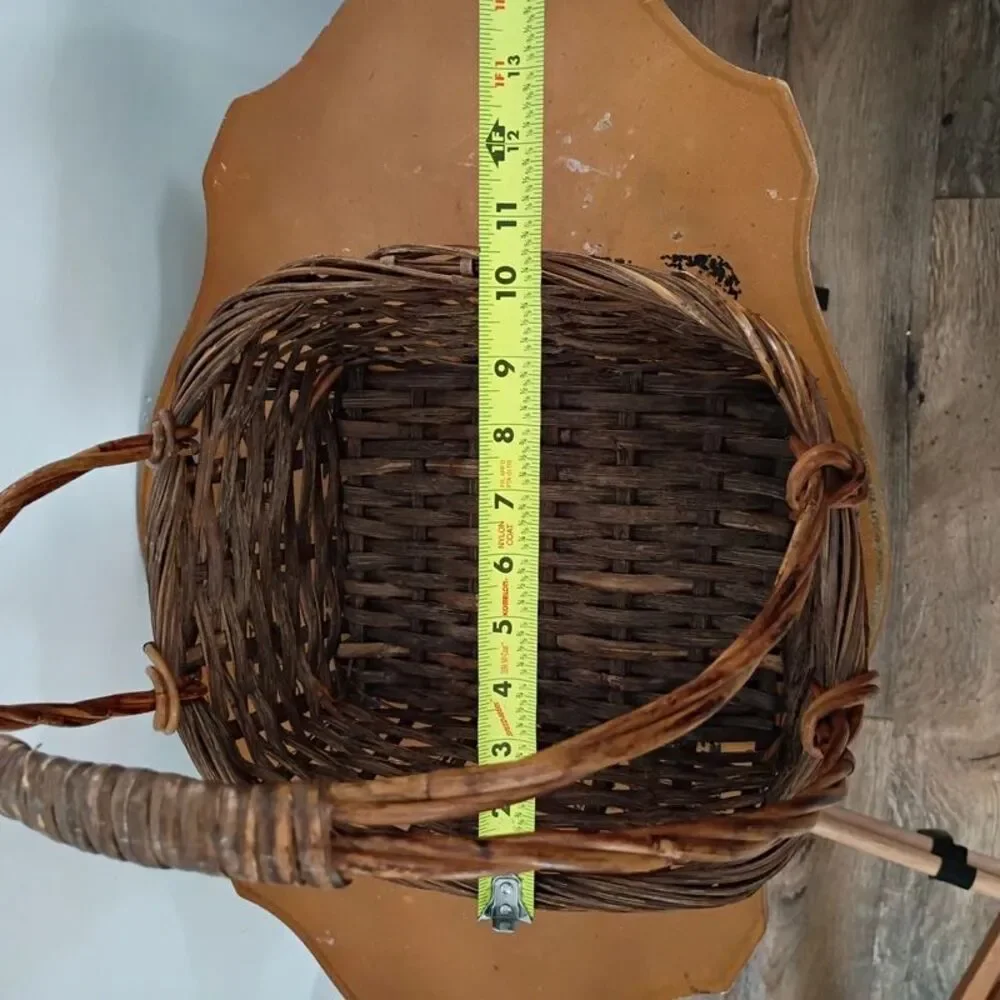 Large Wicker Basket with Handle Farmhouse Country Decor